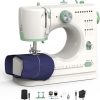 Weaving everything- Beginner sewing machine, portable sewing machine, 16 different thread types, adjustable sewing speed, small sewing machine with two needle types, foot pedal- 1