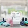, , Metal frame Overlock Machine 1,300 Stitches Per Minute, Trim Trap, 3 Accessory Feet and Protective Cover Included 2