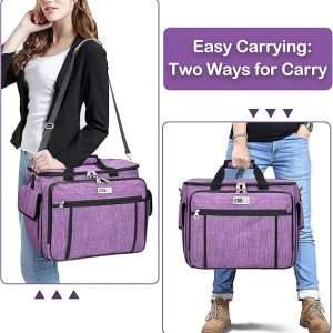 CAB55 Rolling Sewing Machine Case, Detachable Rolling Sewing Machine Carrying Case on Wheels, Trolley Tote Bag with Removable Bottom Wooden Board for Most Standard Sewing Machine - 7