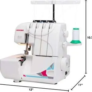 Janome MOD-8933 Serger with Lay-In Threading, 3 and 4 Thread Convertible with Differential Feed WHITE