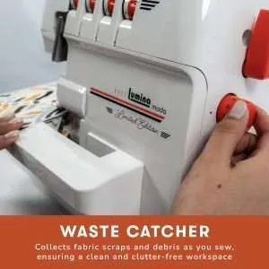 Lumina Moda Serger Overlock Machine with 2-3-4 Stitch Capability, Heavy-Duty Metal Frame 1250 Stitches/Minute, Differential Feed, Free Arm & LED Light