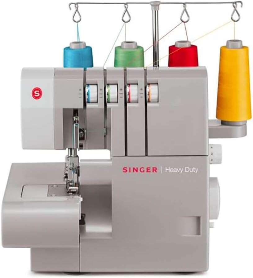 SINGER 14HD854 Professional 2 to 4 Thread Stitch Self Adjusting Serger Sewing Machine with 1,300 Stitch Per Minute Capacity and Accessories, Gray - 1