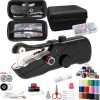 Handheld Sewing Machine, Portable Sewing Machine with Storage, Electric Switch, Two Speed Modes, Easy to Operate,Black with accessories - 1