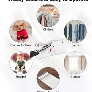 Handheld Sewing Machine, Quick Sewing Portable Sewing Machine Suitable for Home, White - 2