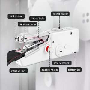 Handheld Sewing Machine, Quick Sewing Portable Sewing Machine Suitable for Home, White - 4