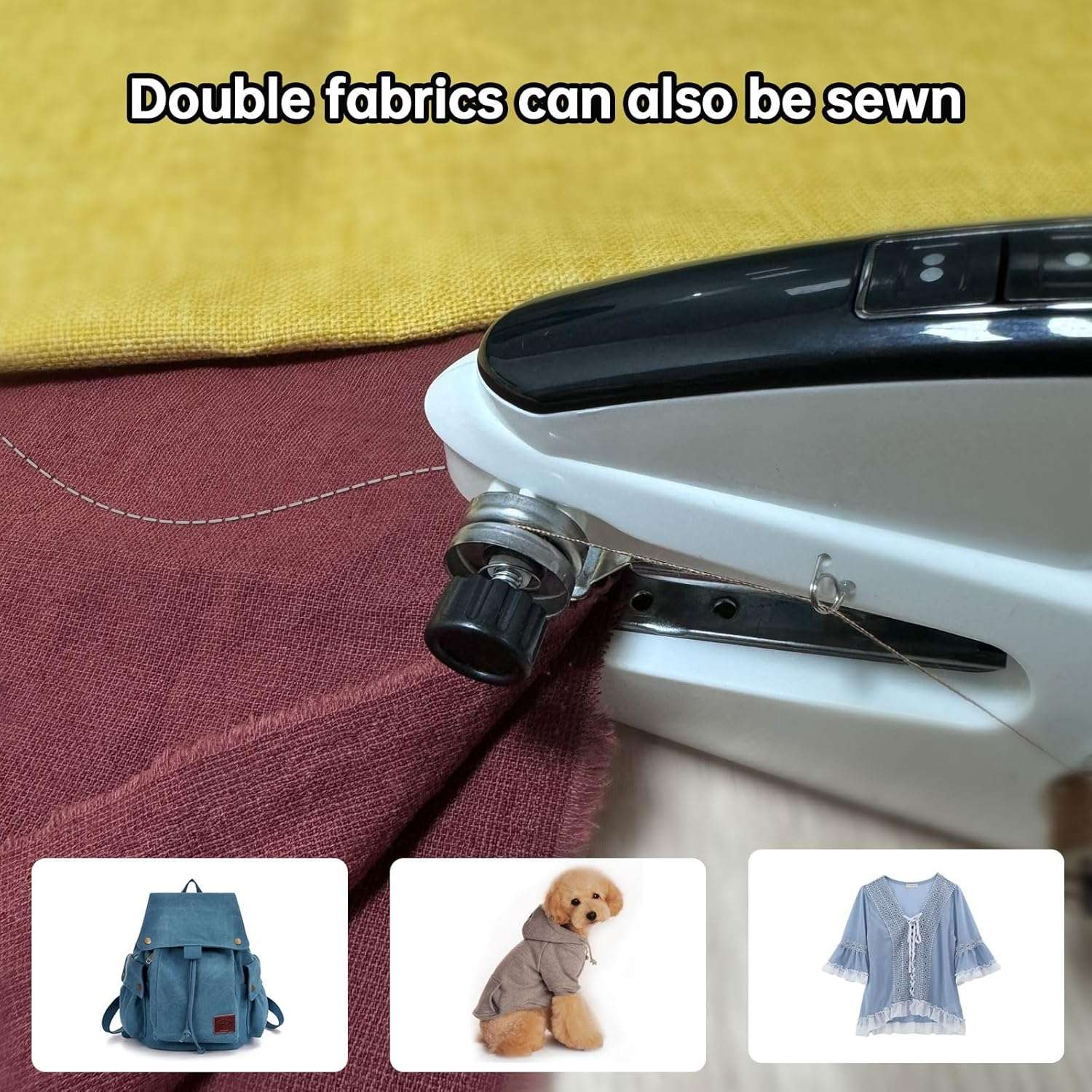 Handheld sewing machine, portable, mini sewing machine, easy to use, fast sewing speed, suitable for sewing clothes, fabric, DIY Home machine for beginners - 2