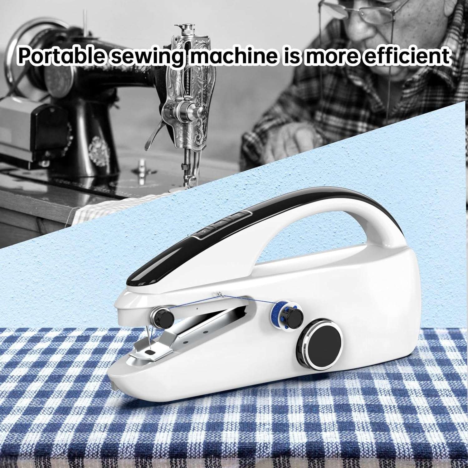 Handheld sewing machine, portable, mini sewing machine, easy to use, fast sewing speed, suitable for sewing clothes, fabric, DIY Home machine for beginners - 4