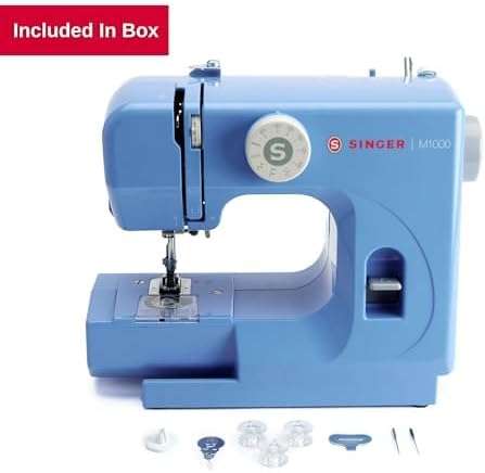 SINGER M1000 Lightweight & Portable Sewing Machine With 32 Stitch Applications, LED Light & Top drop-in bobbin for Hems - Great for Mending - Blue - 2