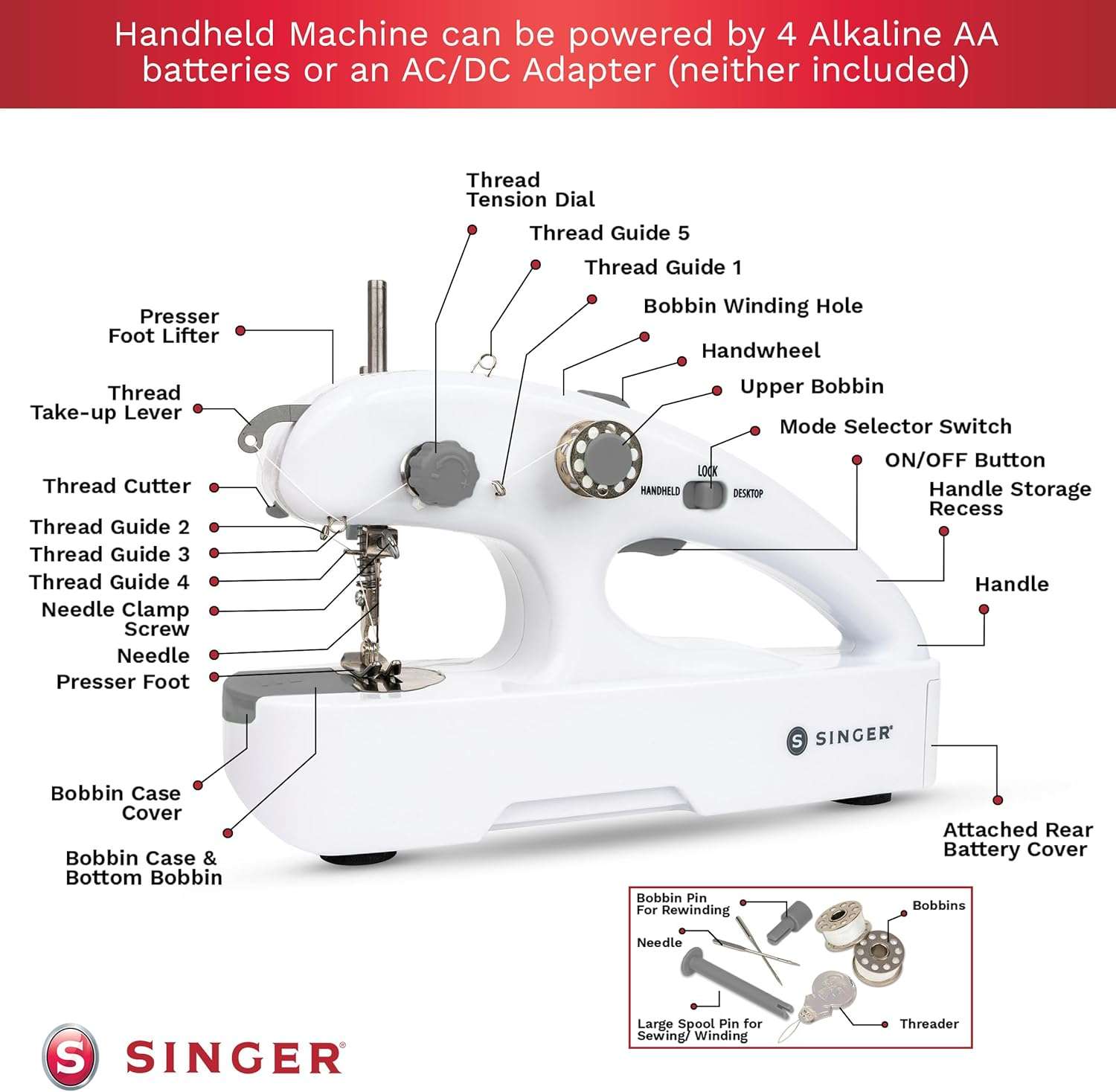 SINGER Stitch Quick + Portable Cordless Mending Machine Bundles (Two Thread Stitch Quick + & Bundle) - 3