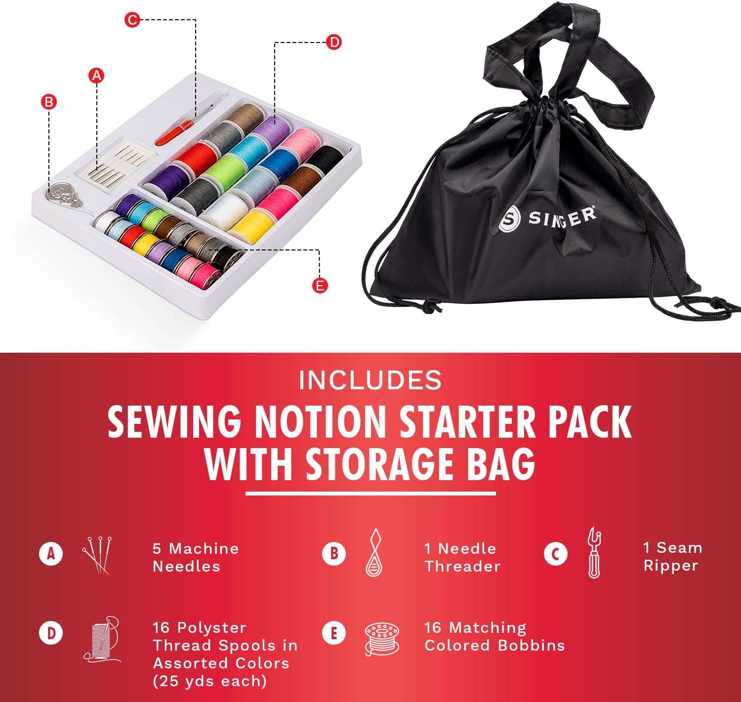 SINGER Stitch Quick + Portable Cordless Mending Machine Bundles (Two Thread Stitch Quick + & Bundle) - 4