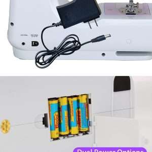 Sewing Machine for Beginners,Portable Sewing Machine with 12 Built-in Stitches,2 Speed,2 Power Supply Method,20 Pcs Fabric and 32 Pcs Sewing Threads Kit - 3