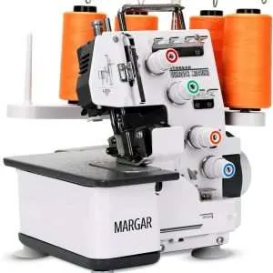 Industrial Serger Sewing Machine, Heavy-Duty Metal Frame Overlock Machine with 3-4 Stitch Capability, Overlocker Sewing Machine with LED Light，12 Stitch Patterns, 1,250 Stitches Per Minute, White