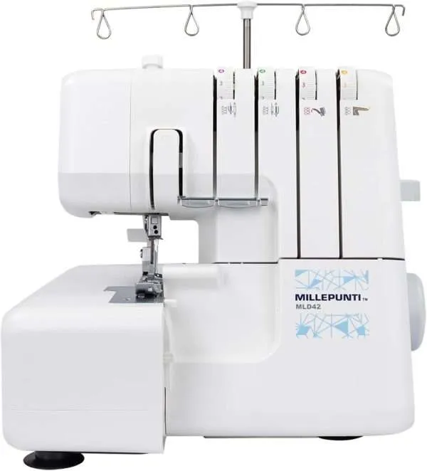 MLD42 Metal Frame Serger Overlock Sewing Machine, 12 Built-In Stitches, 2-3-4 Stitch Capability, 1300 Stitches Per Minute, Serger with Accessory Kit & Adjustable Differential Feed