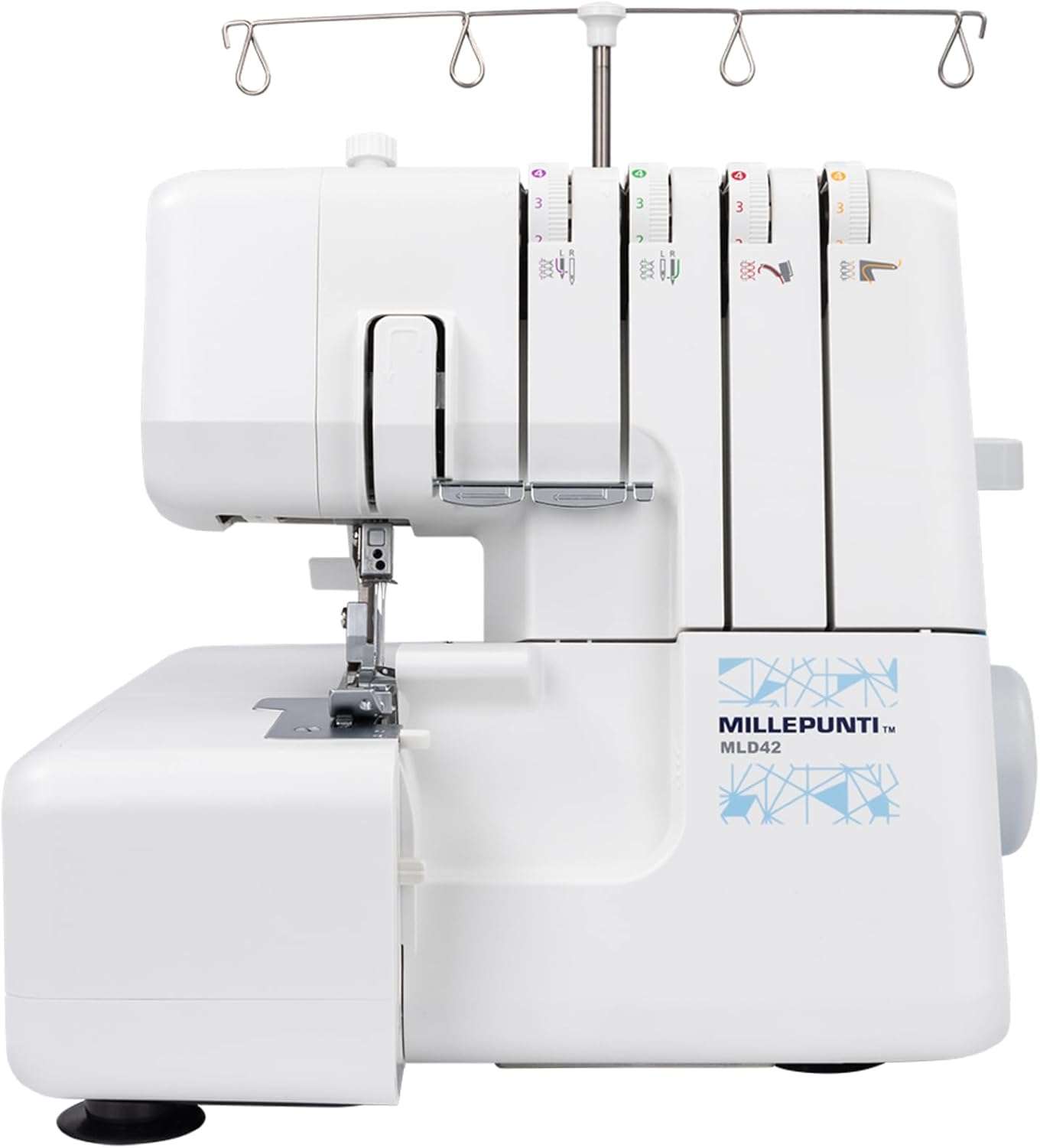 MLD42 Metal Frame Serger Overlock Sewing Machine, 12 Built-In Stitches, 2-3-4 Stitch Capability, 1300 Stitches Per Minute, Serger with Accessory Kit & Adjustable Differential Feed - 1