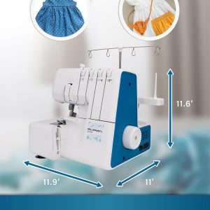 MLD42 Metal Frame Serger Overlock Sewing Machine, 12 Built-In Stitches, 2-3-4 Stitch Capability, 1300 Stitches Per Minute, Serger with Accessory Kit & Adjustable Differential Feed - 2