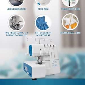 MLD42 Metal Frame Serger Overlock Sewing Machine, 12 Built-In Stitches, 2-3-4 Stitch Capability, 1300 Stitches Per Minute, Serger with Accessory Kit & Adjustable Differential Feed - 3