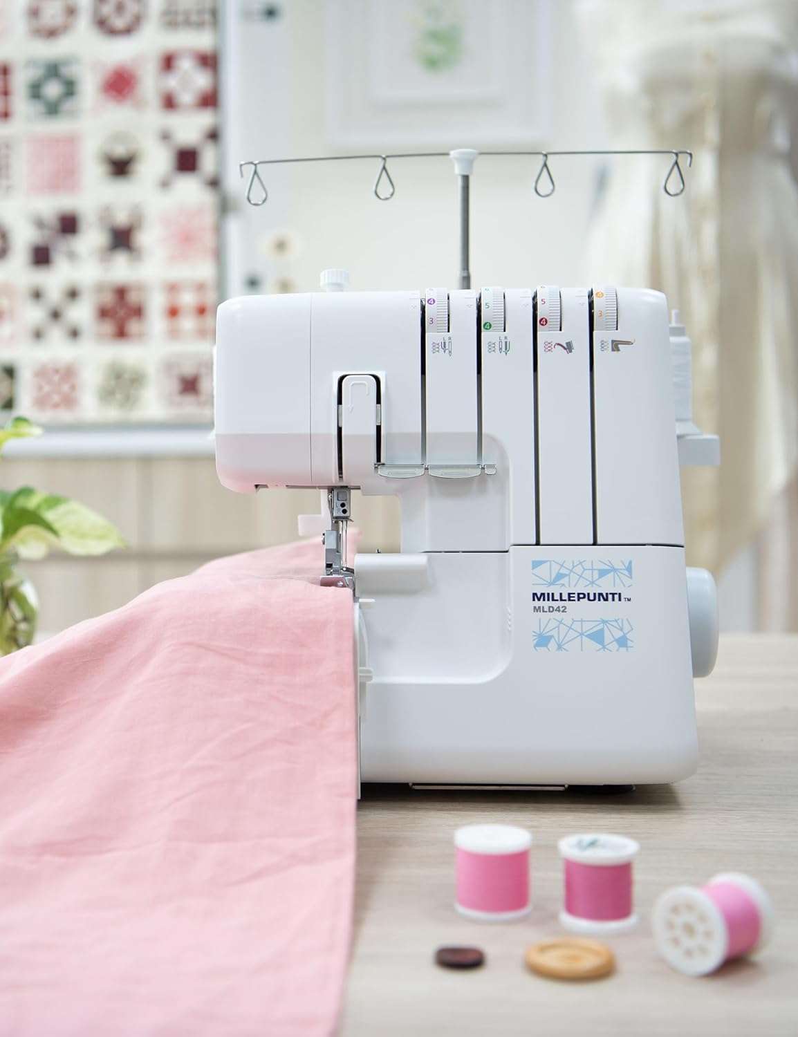 MLD42 Metal Frame Serger Overlock Sewing Machine, 12 Built-In Stitches, 2-3-4 Stitch Capability, 1300 Stitches Per Minute, Serger with Accessory Kit & Adjustable Differential Feed - 9