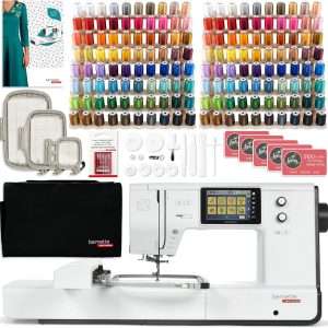 Bernette B70 6 x 10 Embroidery Machine with 160 Embroidery Threads and Premium Accessory Package - 1