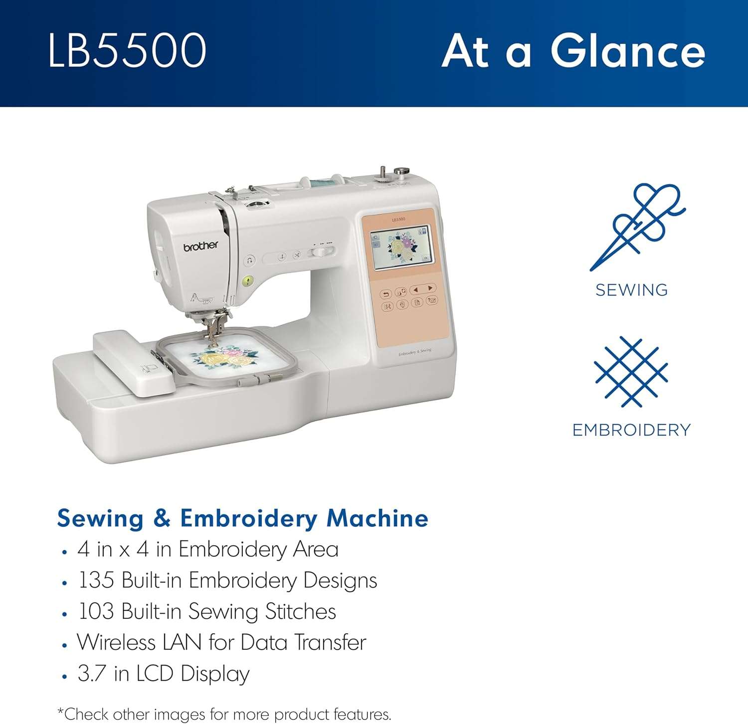 Brother LB5500 Combo Sewing & Embroidery Machine - 2
