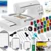 Brother NQ1700E Embroidery Machine, 6 x 10 Field Size, Cuts Jump Stitches, Wireless, Includes BES Lettering Software + Brother SA438 4 x 4 Hoop + 24 Spools of Jewel Thread + Embroidery Magic Video - 1