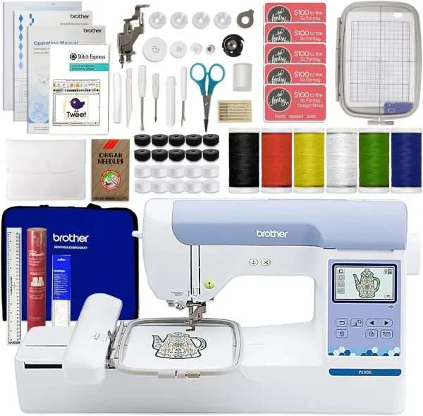 Brother PE900 5" x 7" Embroidery Machine w/Embroidery & Digitizing Software Bundle