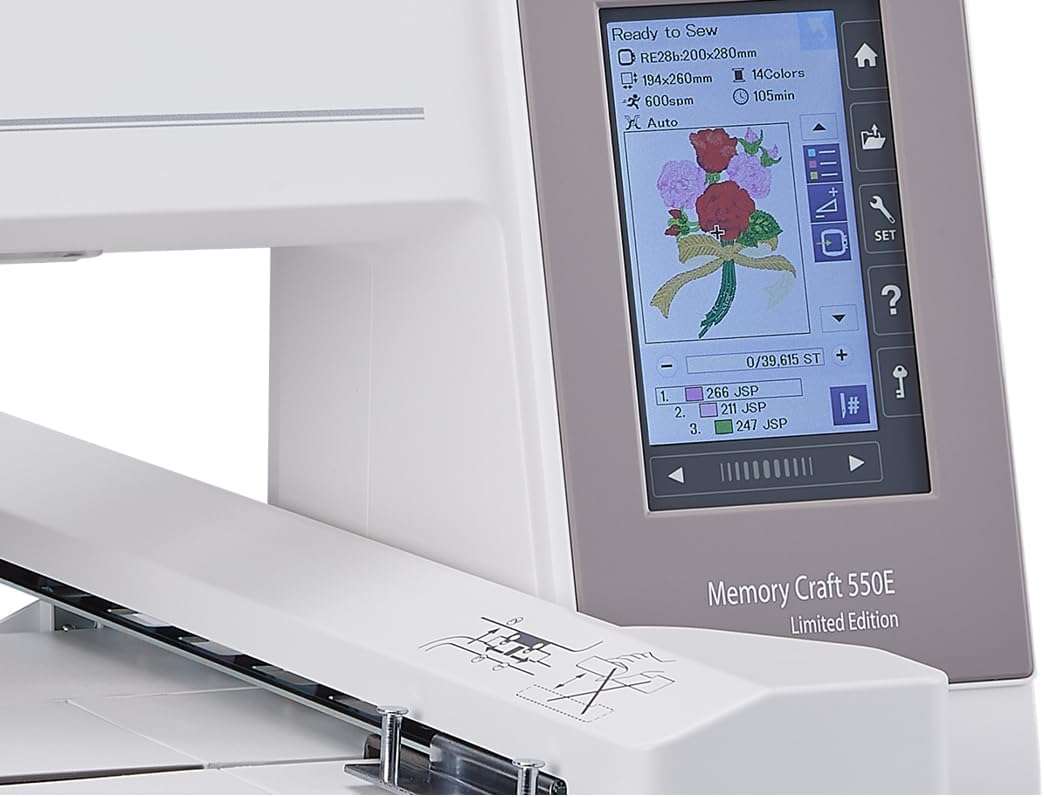 Janome Memory Craft 550E Limited Edition 14x7.9 Embroidery Machine - 4