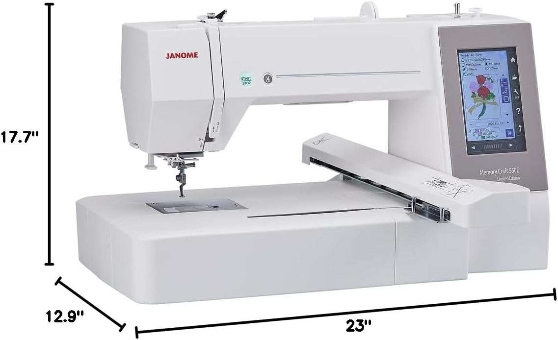 Janome Memory Craft 550E Limited Edition 14x7.9 Embroidery Machine - 8