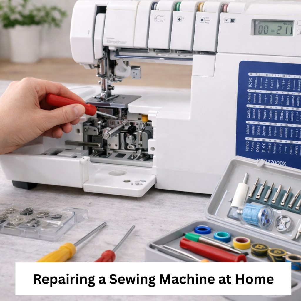 Repairing a Sewing Machine at Home