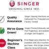 SINGER SE9180 Sewing & Embroidery Machine - 250 Built-in Stitches, 150 Embroidery Designs, 10 Fonts, 1-Step Buttonhole, 7 Touchscreen, Automatic Needle Threader & WiFi Connectivity - 8