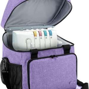 LUXJA Serger Case for Most Standard Overlock Machines, Serger Bag with Accessories Storage Pockets (Patented Design), Purple - 1