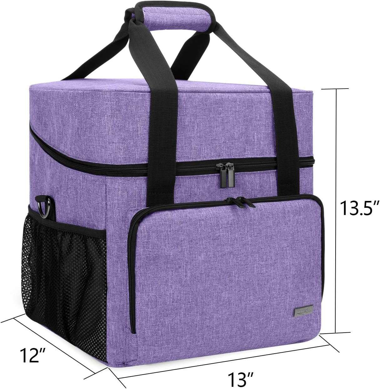 LUXJA Serger Case for Most Standard Overlock Machines, Serger Bag with Accessories Storage Pockets (Patented Design), Purple - 5