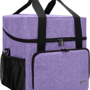LUXJA Serger Case for Most Standard Overlock Machines, Serger Bag with Accessories Storage Pockets (Patented Design), Purple - 7