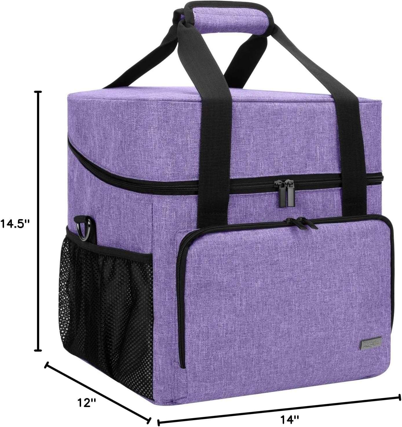LUXJA Serger Case for Most Standard Overlock Machines, Serger Bag with Accessories Storage Pockets (Patented Design), Purple - 8
