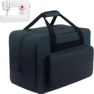 Sewing Machine Carrying Case, Sewing Machine Carrying Case Tote Bag, Universal Tote Storage Bag with Pockets and Handles, Suitable for Most Standard Singer (BLACK)