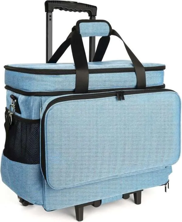 Sewing Machine Case with Wheels, Rolling Sewing Machine Tote for Carrying, Fits for Most Machines