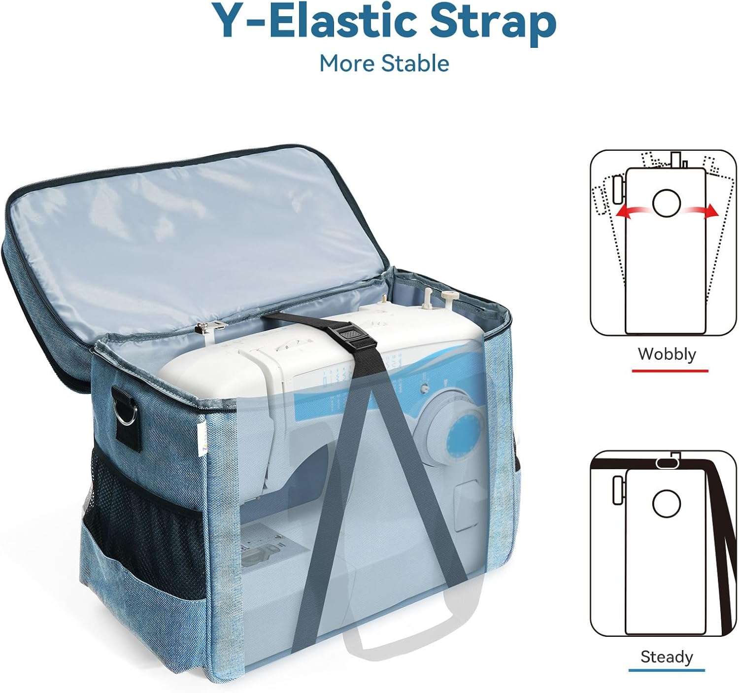 Sewing Machine Case with Wheels, Rolling Sewing Machine Tote for Carrying, Fits for Most Machines - 2