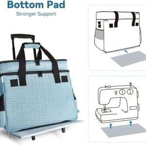 Sewing Machine Case with Wheels, Rolling Sewing Machine Tote for Carrying, Fits for Most Machines - 3