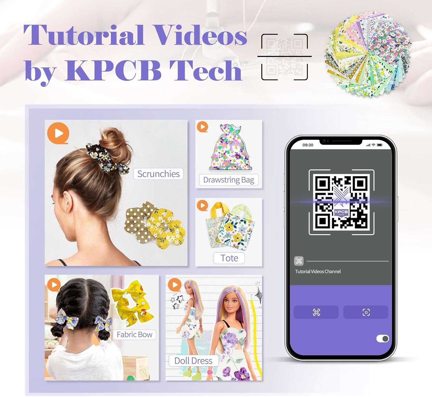 KPCB Tech Sewing Machine for Beginners [Full Set] with Finger Guard and Fabric Bundles - Mini Sewing Machine with Sewing Kits, Foot Pedal, US Adapter and Extension Table - 2