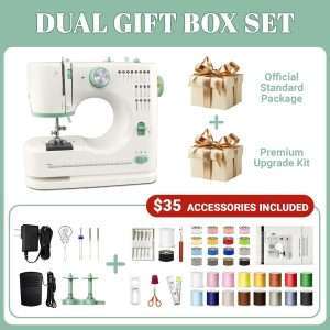 Mini Dual-Speed SewingMachine Double Needle & Double Thread16 Stitch Modes Beginner-FriendlyHousehold Sewing Machine - ldeal forAdults & Beginners - 2