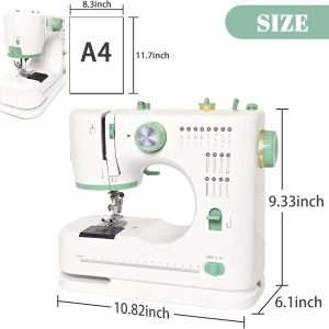 Mini Dual-Speed SewingMachine Double Needle & Double Thread16 Stitch Modes Beginner-FriendlyHousehold Sewing Machine - ldeal forAdults & Beginners - 9