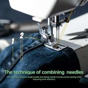 Sewing Machine for Beginners,Double Needle Sewing Machine for Adults,16 Strings of Weaving Dreams,Adjustable Sewing Speed,Suitable for Daily Sewing at Home. - 4