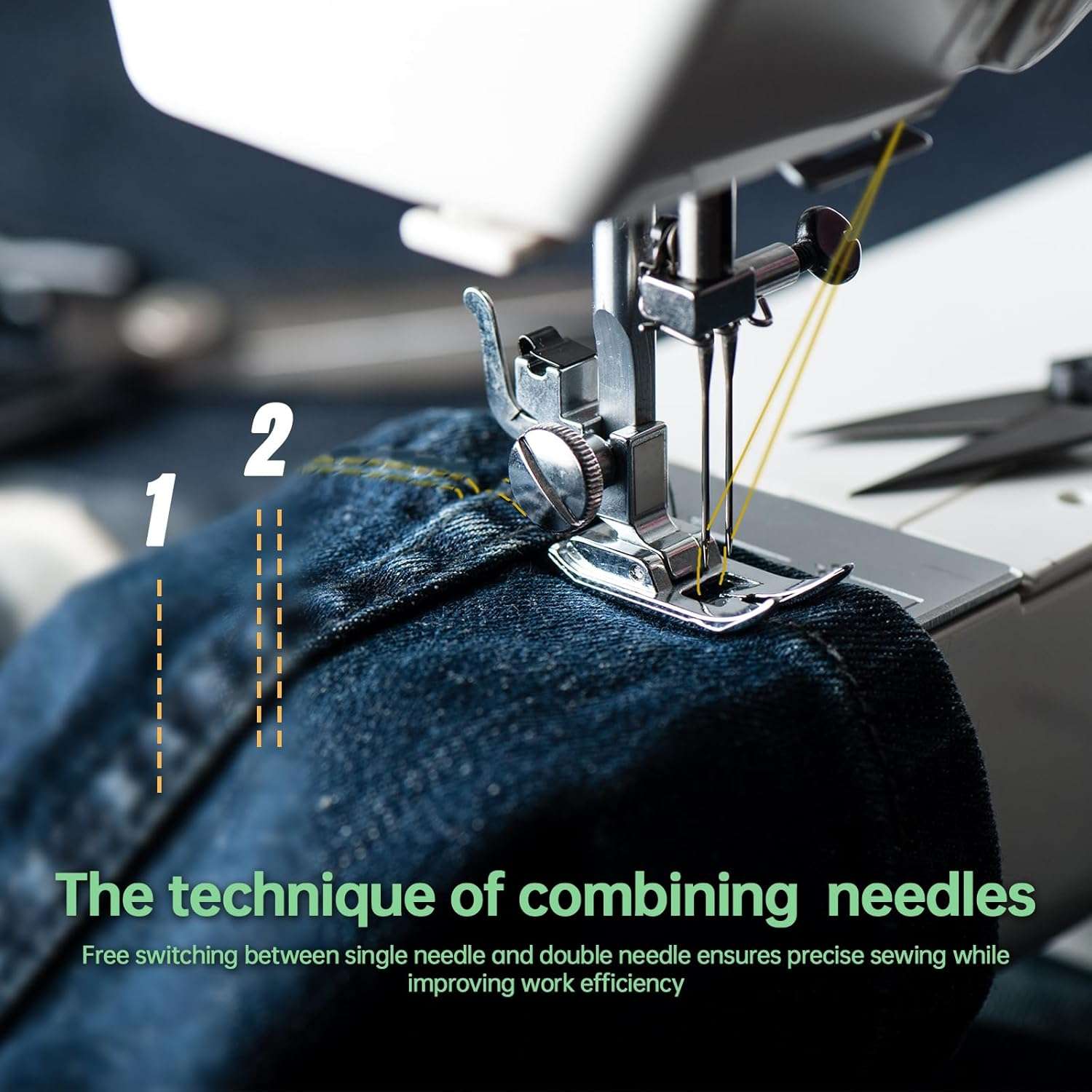 Sewing Machine for Beginners,Double Needle Sewing Machine for Adults,16 Strings of Weaving Dreams,Adjustable Sewing Speed,Suitable for Daily Sewing at Home. - 4