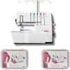 Bernette B68 Airlock Serger Sewing Machine - Adjustable Stitch Length, 1300SPM, LED Light, 5 Thread Options, Presser Foot Adjustment - Free 6 Pcs Overlock Foot Kit & 7 Pcs Coverstitch Foot Kit - 1