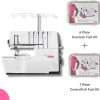 Bernette Machine Adjustable Stitch Length, 1300SPM, LED Light, 5 Thread Options, Presser Foot Adjustment Free 6 Pcs Overlock Foot Kit & 7 Pcs Coverstitch Foot Kit 2
