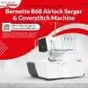 Bernette Machine Adjustable Stitch Length, 1300SPM, LED Light, 5 Thread Options, Presser Foot Adjustment Free 6 Pcs Overlock Foot Kit & 7 Pcs Coverstitch Foot Kit 3