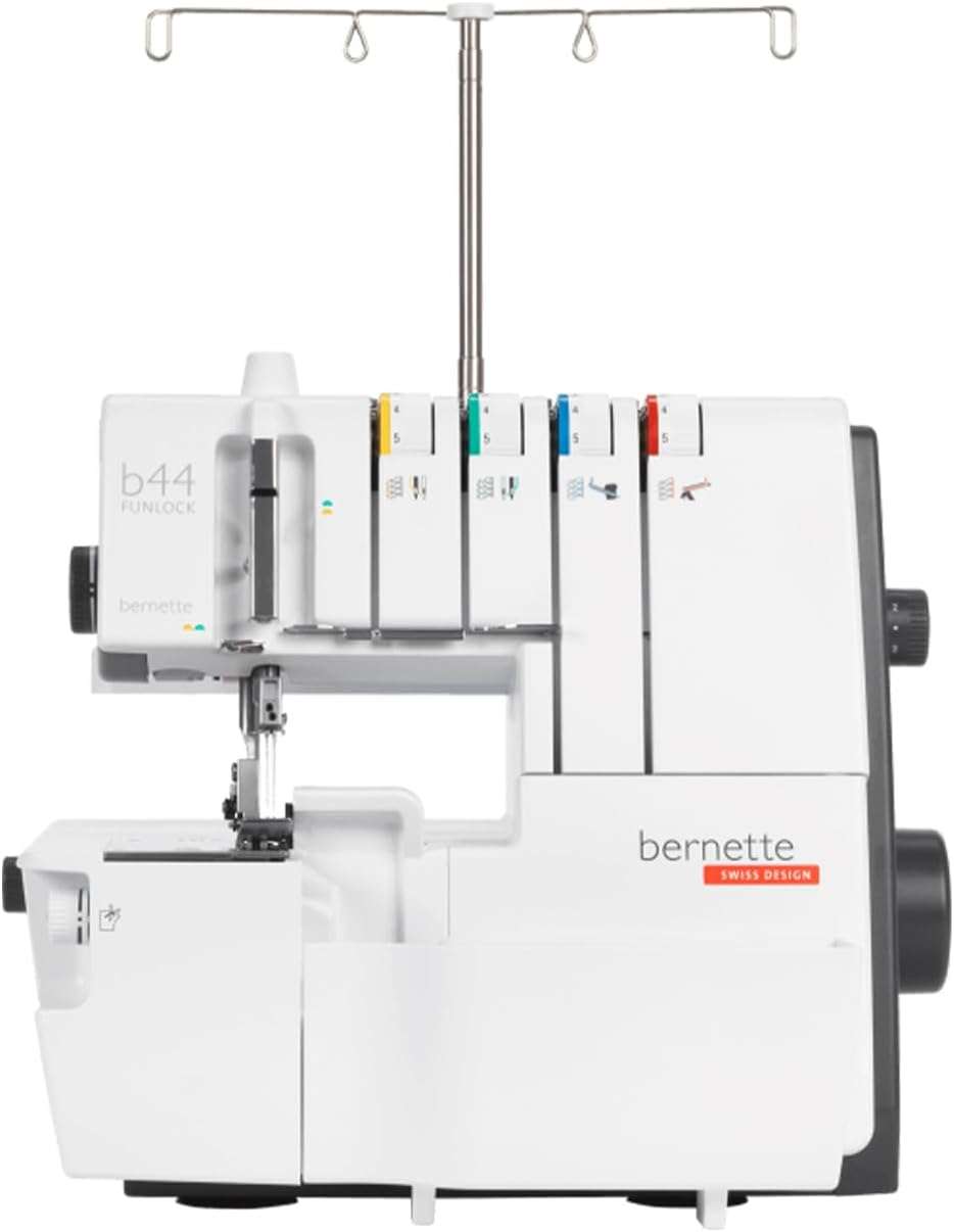 Bernette Funlock B44 Serger Sewing Machine, with 15 Built-In Stitches, LED Light, Professional Overlock Stitches for Quilting, Hemming, Stretch Fabrics, Heavy Duty, Needle Accessories, Foot Hoops - 1