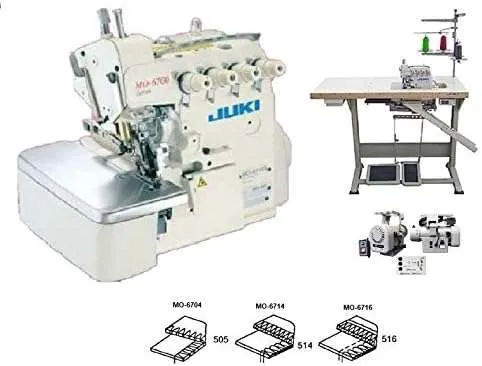 Juki MO-6714 Industrial Serger Overlock Machine 4 Thread Fully Submerged Table,Servo Motor. LED. DIY.