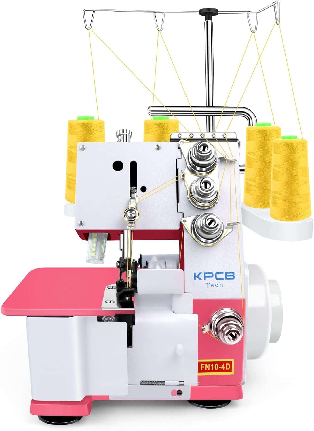 KPCB Serger Sewing Machine Overlock Machines with Upgraded LED Light and Accessories Kit (Pink) - 1