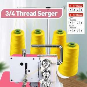 KPCB Serger Sewing Machine Overlock Machines with Upgraded LED Light and Accessories Kit (Pink) - 3