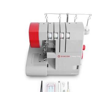 SINGER HD0450S Heavy Duty Serger - Overlock Machine with 2-3-4 Thread Capability, 1300 Stitches-Minute, 60% Larger Cutting Knife, Differential Feed, Full Metal Frame & Free Arm - 2